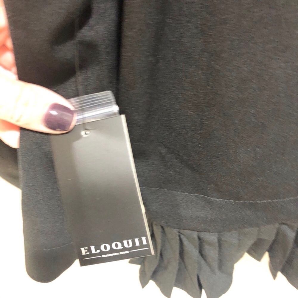Eloquii Blazer Gold Buttons Pleated Cuff Black Size 14 Style 5070 Coat Jacket - Picture 7 of 9